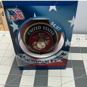 Christmas by Krebs USMC Marine Corps Glass Ball Ornament Red Marines Hymn USA